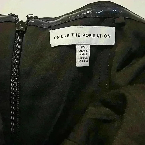 Dress the population black dress strapless gown - Picture 4 of 6